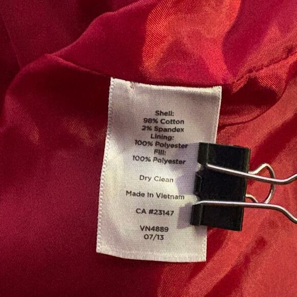 Talbots Blazer Woman's 12 Red Quilted Button Up Lined Cozy Holiday Retro - Picture 10 of 12